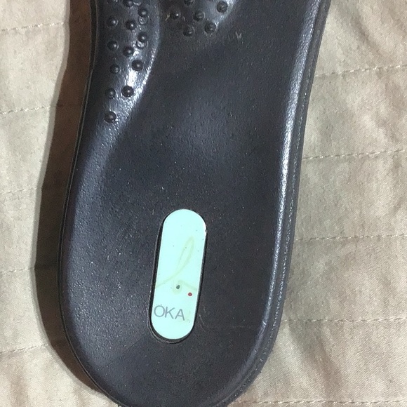 Okabashi Shoes Oka B Okabashi Black White Stripe Slide Flat Sandal